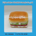 2016 popular hamburger shaped ceramic money coin bank